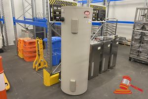 154 · DUX PROFLO 321L HOT WATER STORAGE UNIT. MODEL 315T236. APPROX 620 X H1750MM. UNTESTED - WORKING CONDITION UNKNOWN