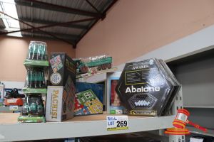 BUNDLE OF TOYS INCLUDING: 1x BRAIN BENDERS, 1x PACHISI GAME, 1x TRADITIONAL LUDO GAME, 2x ABALONE GAMES AND 4x ASSORTED TOY VEHICLES, ALL UNOPENED