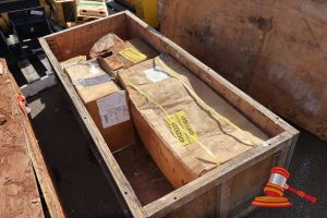 48 · APPROX 5 ITEMS OF INDUSTRIAL VALVES AND LEVEL SENSORS, INCLUDES: VEGA VEGAPULS 68 RADAR LEVEL SENSORS, FISHPORT VALVE CONTROL, NEI PAKLOG FIELD POWER SUPPLY, VALVE SOLENOIDS, VARIOUS OTHERS (BOXED), IN A WOODEN CRATE. OLS 7439706#1 (S44#4975311632, 4975311632)
