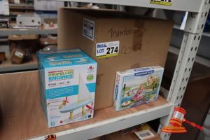 BUNDLE OF TOYS INCLUDING: 1x BOX OF CASTORLAND PUZZLES 'THUMBERLINA' AND 3x PROPELLER ENGINES, ALL UNOPENED