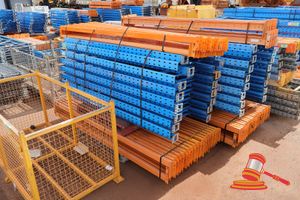 Qty of Dexion Pallet Racking 15 @ 2438mm high x 838mm deep frames 64 @ 2743mm long x 83mm high beams