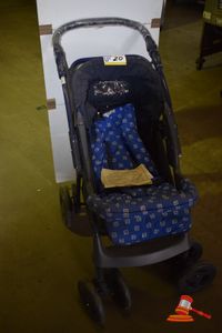 Unused Foldaway Baby Stroller with Instructions, *Note: Minor Stain to Cushion