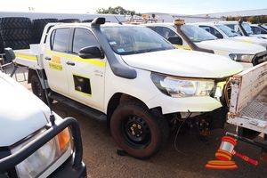 1 · 2020 Toyota Hilux Dual Cab Tray Top White, 4 x 4, Auto, 2.8L Diesel Reg #: Unlicensed , ODO: Non Runner Eng #: 1GDA394980, VIN: MR0KA3CD601244351 Features: Air Conditioning, Power Steering, Snorkel, Sidesteps, Storage Box, Towbar and Ball (S44#RITM0765160) (Disp# 1429), (Asset # 03H8390), (*Key # 134, WP# 4733*) Condition: **Non Runner- Tow Truck Required, Mechanical Condition Unknown, Missing Front Bumper, Missing Left Front Mudflaps, Surface Rust on Tray, Interior Dash Taken Apart.** Panel: FA