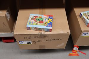Box Of Castorland Puzzles - Green Locomotive, All Unopened