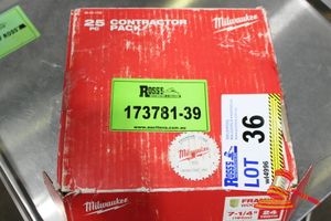 36 · 1 X MILWAUKEE FRAMING WOOD BLADES, 25PC CONTRACTOR PACK, 7-1/4" (184MM), 24 TOOTH, MODEL: 48-40-1728, IN A BOX (SOME MARKS)