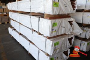 Pack Of Jarrah Overlay, Feature, 130mm X 013mm, .27.69m2, 213lm, Random Lengths (L2.960mt X W520mm X H350/400mm, 350kg Weight Approx Transport Size) (Pack# 320030215)