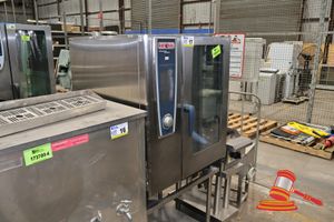 Rational 10 Tray Combi Oven With Stand, Model: Scc We 101, 3nac415v 50/60hz, Sn:E11bh1310220, Water Pressure 150-600 Kpa, 3 Phase Hard Wired, Untested, Approx; 770mm D X 810mm W X 1.7m H