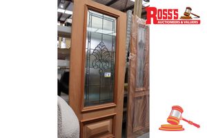 1 · TIMBER DOOR WITH GLASS PANEL, CODE: BUNAKEN, 2040 x 820 x 40mm