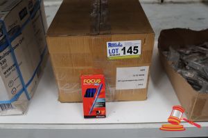 145 · BOX OF FOCUS ICY BALL PENS, BLUE
