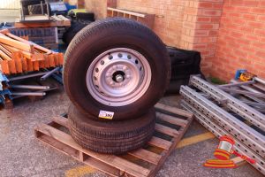 399 · PAIR OF BRIDGESTONE CONTAINER MOVING WHEELS