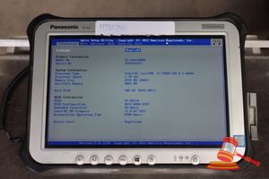 22 · PANASONIC FZ-G1 TOUGHPAD, INTEL CORE i5 7300U 2.60GHZ CPU, 8GB RAM, 500GB SSD / NO OS, HEAVY SCREEN WEAR, 8700 HOURS, SN:9FTSC03157 / AN:ITT26746, UNTESTED ( NO CHARGER / SOME MARKS)