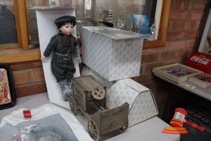 Vintage Limited Edition Franklin Heirloom Dolls Coca-Cola Edition, Porcelain Doll With Wooden Cart, With Boxes And Posters
