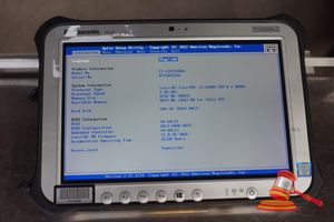 14 · PANASONIC FZ-G1 TOUGHPAD, INTEL CORE i5 6300U 2.40GHZ CPU, 8GB RAM, 500GB SSD / NO OS, HEAVY SCREEN WEAR, 26330 HOURS, SN:8ITSA44366 / AN:ITT24568, UNTESTED ( NO CHARGER / SOME MARKS)
