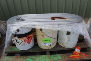 35 · 2 x Metal Buckets containing quantity of Hook Bolts and 1 x Metal Bucket containing quantity of Galvanised Steel Hex Bolts and Nuts