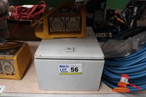56 · BUNDLE WITH PORTABLE LIFEGUARD ELECTRICAL POWER DISTRIBUTION BOARD, UNTESTED AND METAL BOX