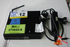 12 · DELL OPTIPLEX 7050 TINY PC, INTEL I7 6700T CPU 2.8GHZ, 16GB RAM, 256GB STORAGE, OS INSTALLED, UNTESTED, WIFI ANTENNA, SN: 3JMH6Q2, # 9 (SOME MARKS / POWER ADAPTOR INCLUDED)
