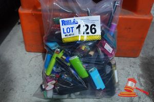 BAG OF 100 X LIGHTERS, NEW AND USED.