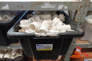 Box Of Assorted Pvc Male And Female Adapters Of Various Sizes