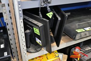28 · 3 X LCD COMPUTER MONITORS, 24 INCH ( 2 X SAMSUNG, 1 X BENQ), SOME SCRATCHES/MARKS, UNTESTED, 3 X POWER CABLES