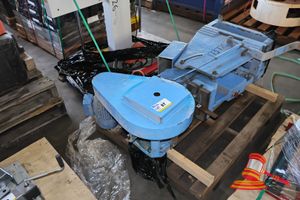 87 · HEAVY DUTY PUNCH AND SHEER MACHINE WITH FOOT CONTROL (BLUE). MODEL MS02/19-6. 3 PHASE (PLUG). APPROX 600 X 400 X H1600MM. UNTESTED. OUT OF SERVICE TAG LISTED POOR EARTH
