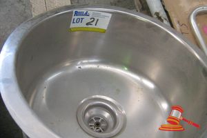 21 · ROUND BASIN S/STEEL, 370mm DIA INCLUDING WALL MOUNTED PRE RINSE TAP ASSEMBLY