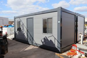 Transportable Unit, Grey Cladded Colour, Approx 5800 X 2400mm, Timber- Look Floor, 2 Internal Lights, 4 Electrical Wall Sockets. �As New, Unused�