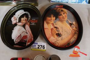 276 · 2x ASSORTED VINTAGE COCA-COLA TRAYS