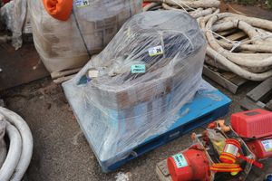 26 · 1 X PALLET WITH 2 X DRUMS OF TRUCKWASH, BOX OF CONTACT ADHESIVE, BOX OF M30 EYEBOLTS, 1 X 170S INVERTEC WELDER, ASSORTED PAINT