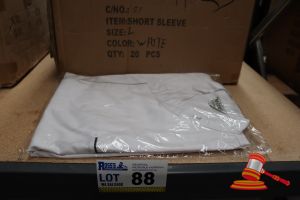 88 · 20x WHITE SHORT SLEEVE CHEFS JACKETS, SIZE: L