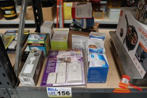 BUNDLE OF ASSORTED LIGHTS, ALARM KIT, SENSORS ETC