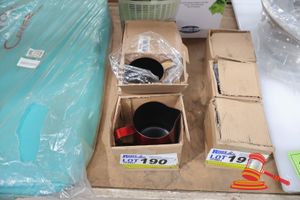 190 · MILK FROTH JUG 0.06LT BLACK/GOLD/RED SET OF 3