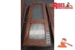 Timber Door With 2x Glass Panels, Code: Aceh, 2040 X 720 X 40mm