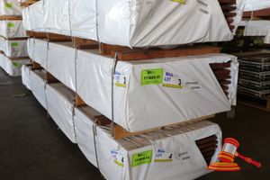 Pack Of Jarrah Overlay, Feature, 130mm X 013mm, 27.69m2, 213lm, Random Lengths (L2.960mt X W520mm X H350 X 350kg Weight Approx Transport Size) (Pack# 320029833-33)