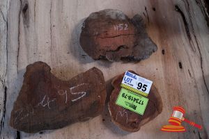 95 · JARRAH SLICE/COOKIE, L200/340mm x W-200mm x D 15/30mm, QTY 3, APPROX