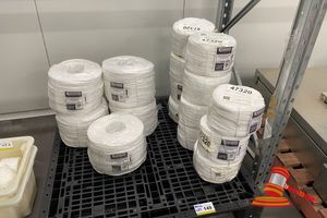 149 · PALLET OF ASSORTED POLYPROPYLENE ROPE. INCLUDES 5 ROLLS 8MM X 250M AND 11 ROLLS 6MM X 250MM. UNUSED