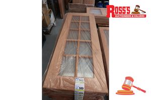 395 · TIMBER DOOR WITH 10x GLASS PANELS, CODE: KJ 20, 2040 x 720 x 40mm