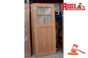 Timber Door With 4x Glass Panels, Code: Kuta, 2040 X 820 X 40mm