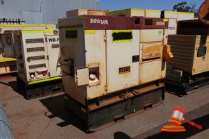 1 X Shindaiwa Diesel Generator, Model: Dga50c, 50kva, 415/240v, 50 Hz, Sn:D11701000136,28298 Hrs Sighted , Approx; 2 M L X 1.3m W X 1.8m H, Untested (Some Marks) (Asset No; 17cs5629)