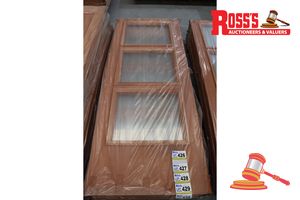 Timber Door With 3x Glass Panels, Code: Ed 20, 2040 X 820 X 38mm