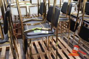 6 X Black And Gold Stools, General Wear And Tear, On Pallet