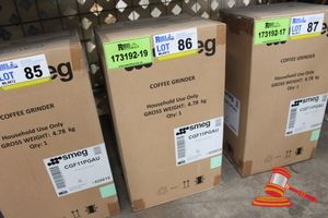 86 · 1 X SMEG COFFEE GRINDER, MODEL: CGF11PGAU, UNTESTED (POSS UNUSED, BOXED)