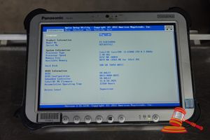24 · PANASONIC FZ-G1 TOUGHPAD, INTEL CORE i5 6300U 2.40GHZ CPU, 8GB RAM, 500GB SSD / NO OS, HEAVY SCREEN WEAR, 12160 HOURS, SN:8ETSA19312 / AN:ITT23672, UNTESTED ( NO CHARGER / SOME MARKS)