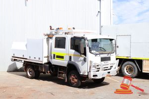 2011 Isuzu HN HP Flatbed White, 4 x 4, Manual, Diesel Reg #: Unlicensed ODO: Unsighted Showing on Clock Eng #: 4HK1943260, VIN: JAANPS75HB7100565 Features: Air Conditioning, Power Steering, Bullbar, External Windscreen Visor, Tool Storage Containers & Drawers, Towbar, Pintle Hook, ECCO Screen. (S44#RITM10728240), (Disp# 66797), (Asset # 04H3689) (*Key # 173, WP# 4961*) Condition: **Non Runner - Tow Truck Required, Vinyl Protector Torn, Part Of Dash Missing & Disconnected, Driver Panel Disconnect