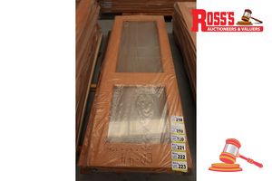 Timber Door With 2x Glass Panels, Code: Aceh, 2040 X 720 X 40mm