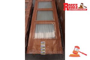 Timber Door With 3x Frosted Glass Panels, Code: Ed 20, 2040 X 820 X 38mm