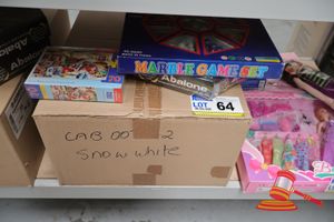 64 · BUNDLE OF TOYS INCLUDING: 1x BOX OF CASTORLAND PUZZLES 'SNOW WHITE AND THE SEVEN DWARFS', 1x ABALONE GAME AND 1x MARBLE GAME SET, ALL UNOPENED