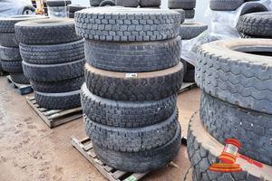 6 X Truck Tyres, 11r22.5, Various Brands Including Duramax, Various Tread Patterns (Used)