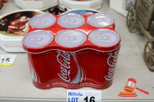 16 · 1 X COCA-COLA COLLECTIBLE TIN, BELL-SHAPE COCA-COLA GLASSES, SET OF 6, 390ML (POSS UNUSED, SEALED)