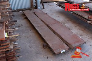 61 · JAR242 - JARRAH FEATURE AND BETTER GRADE 380x45mm@ 3.3m - Rough Sawn Slab