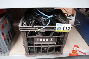 112 · CRATE WITH ASSORTED ELECTRICAL COMPONENTS